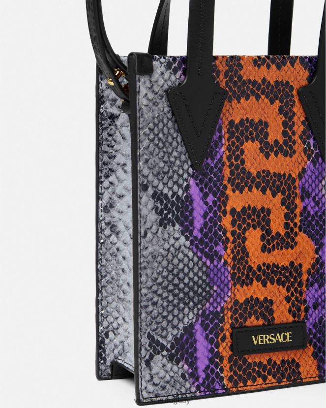 Versace bandolera con estampado Greca de pitón hombres multicolor bolsas H88R0H1474