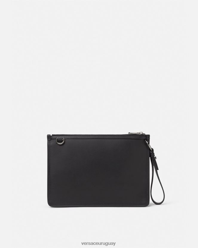 Versace bandolera con greca y tachuelas hombres negro bolsas H88R0H1475