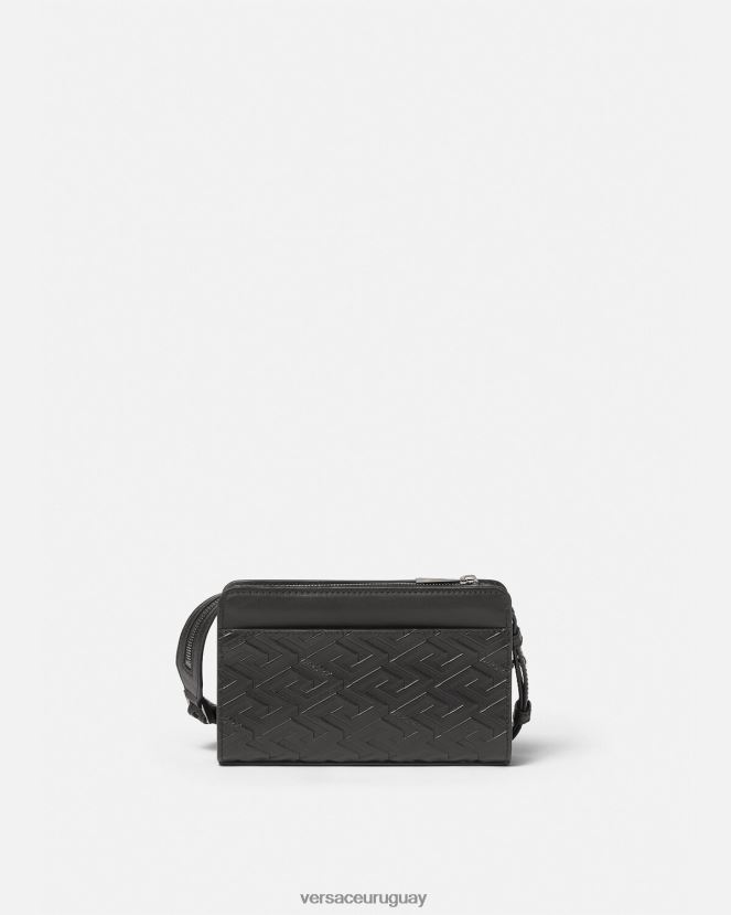 Versace bolso bandolera con firma la greca hombres negro bolsas H88R0H1481