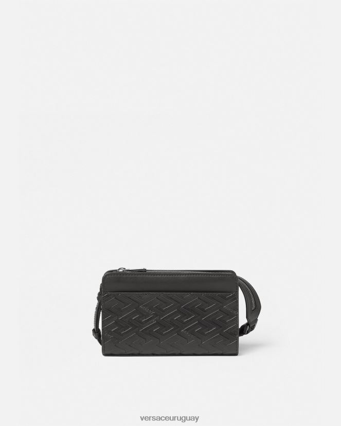 Versace bolso bandolera con firma la greca hombres negro bolsas H88R0H1481