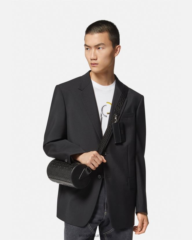 Versace bolso bandolera con firma la greca hombres negro bolsas H88R0H1482