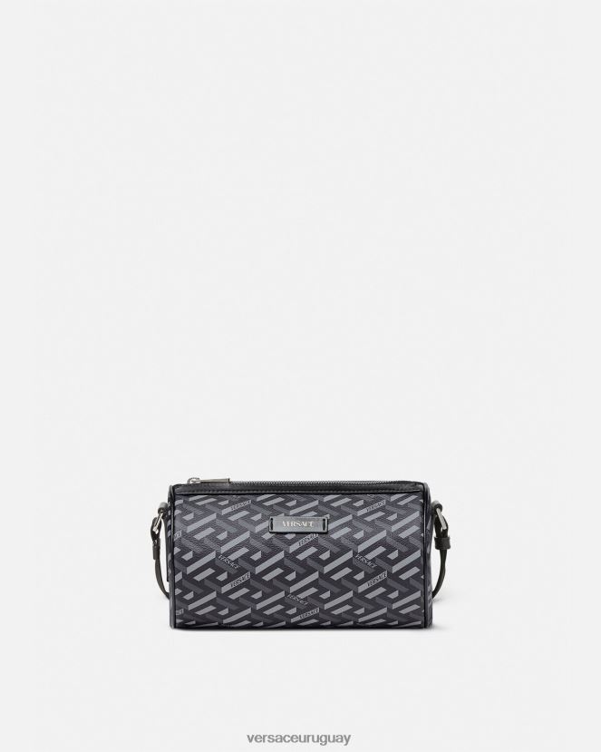 Versace bolso bandolera con firma la greca hombres negro y gris bolsas H88R0H1485