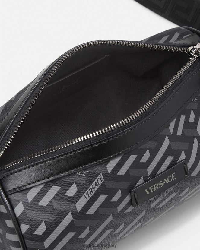 Versace bolso bandolera con firma la greca hombres negro y gris bolsas H88R0H1485