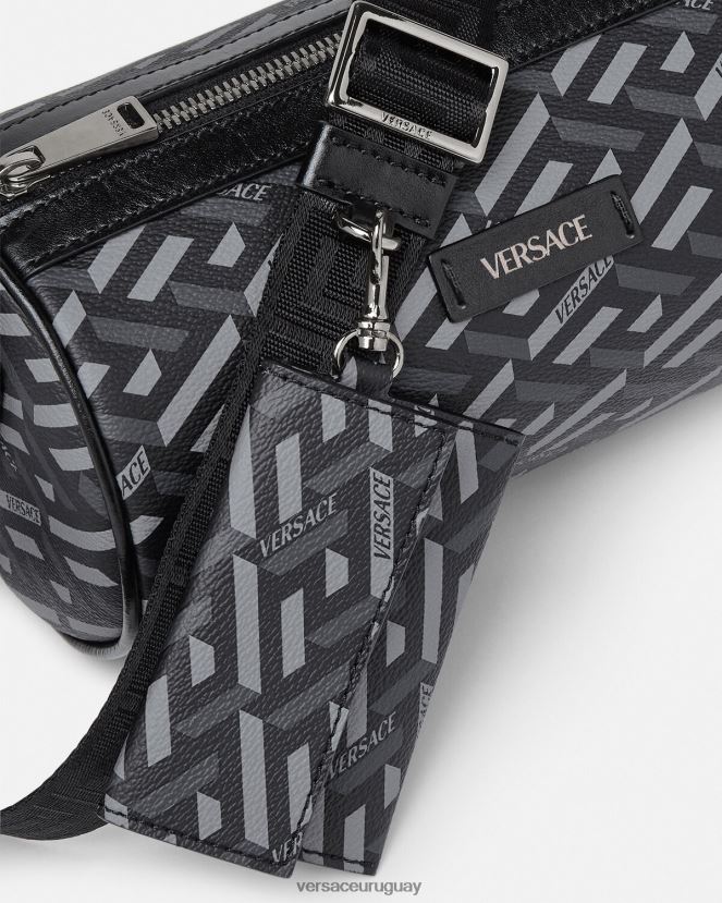 Versace bolso bandolera con firma la greca hombres negro y gris bolsas H88R0H1485