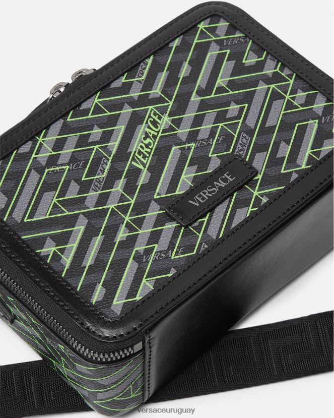 Versace bolso bandolera pequeño con firma la greca hombres imprimir bolsas H88R0H1478
