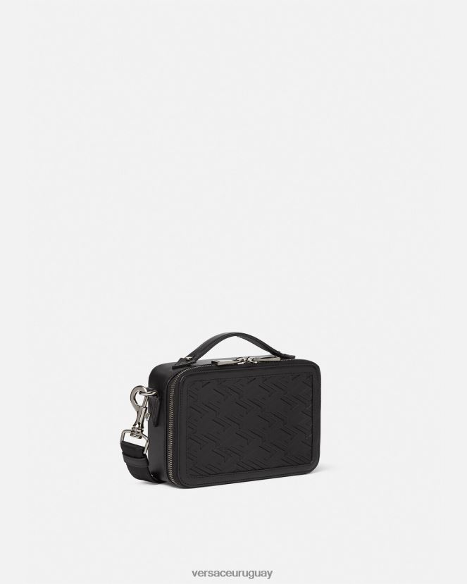 Versace bolso bandolera pequeño con firma la greca hombres negro bolsas H88R0H1479