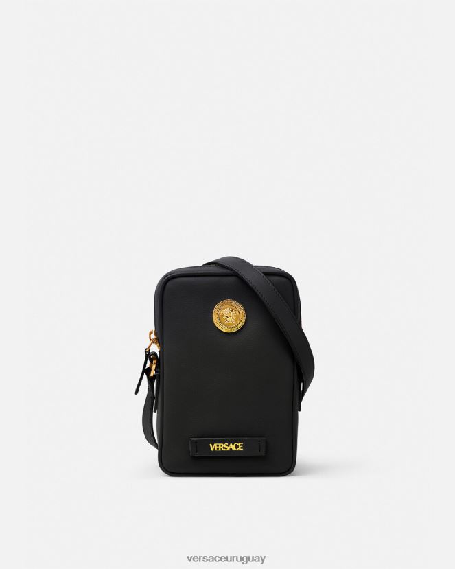 Versace bandolera pequeña con Medusa Biggie hombres negro bolsas H88R0H1465