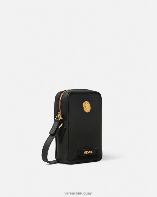 Versace bandolera pequeña con Medusa Biggie hombres negro bolsas H88R0H1465