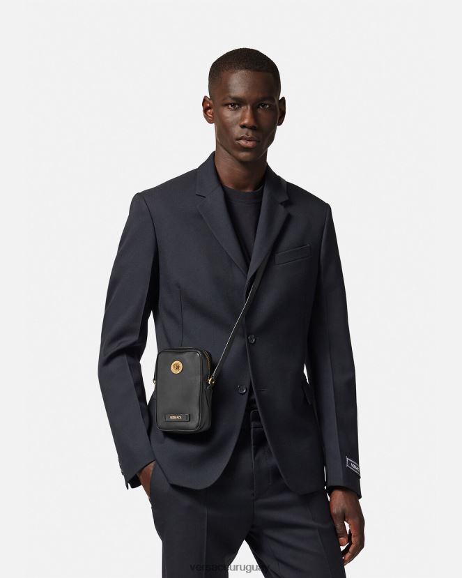 Versace bandolera pequeña con Medusa Biggie hombres negro bolsas H88R0H1465