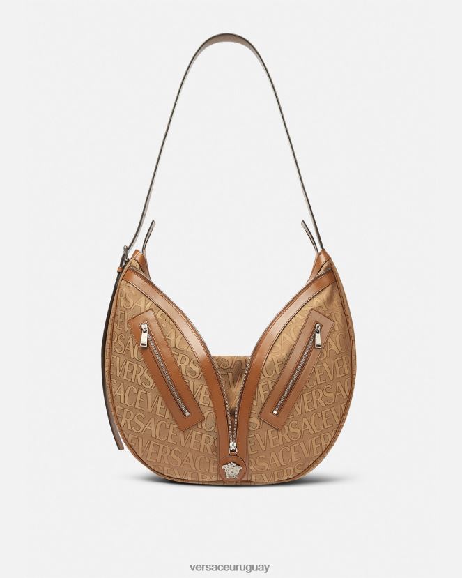 Versace bolso hobo grande con repetición en toda la prenda hombres marrón bolsas H88R0H1499