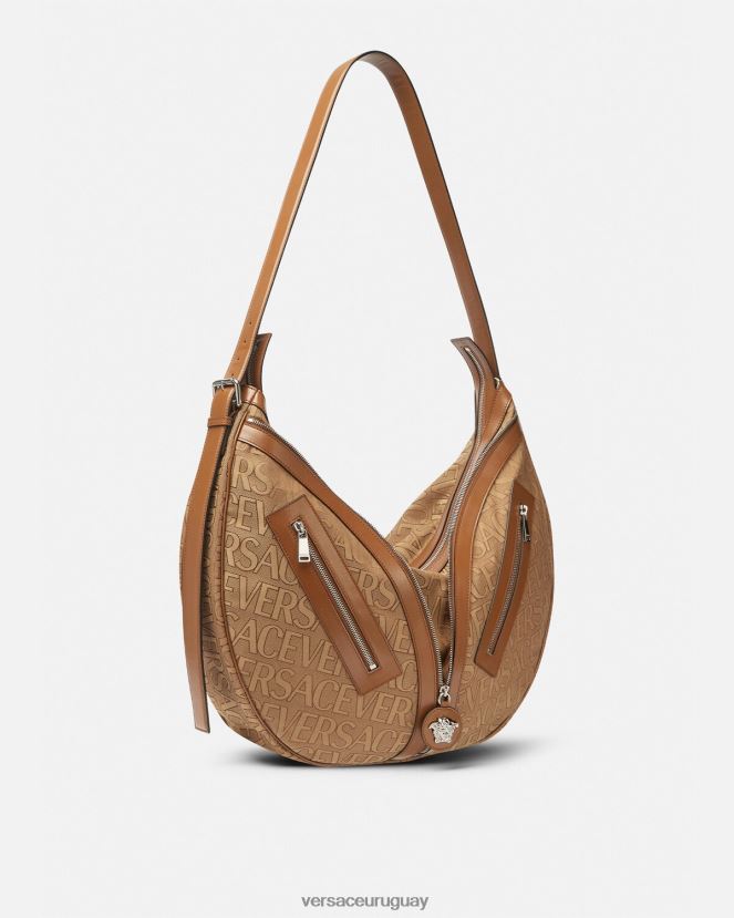 Versace bolso hobo grande con repetición en toda la prenda hombres marrón bolsas H88R0H1499