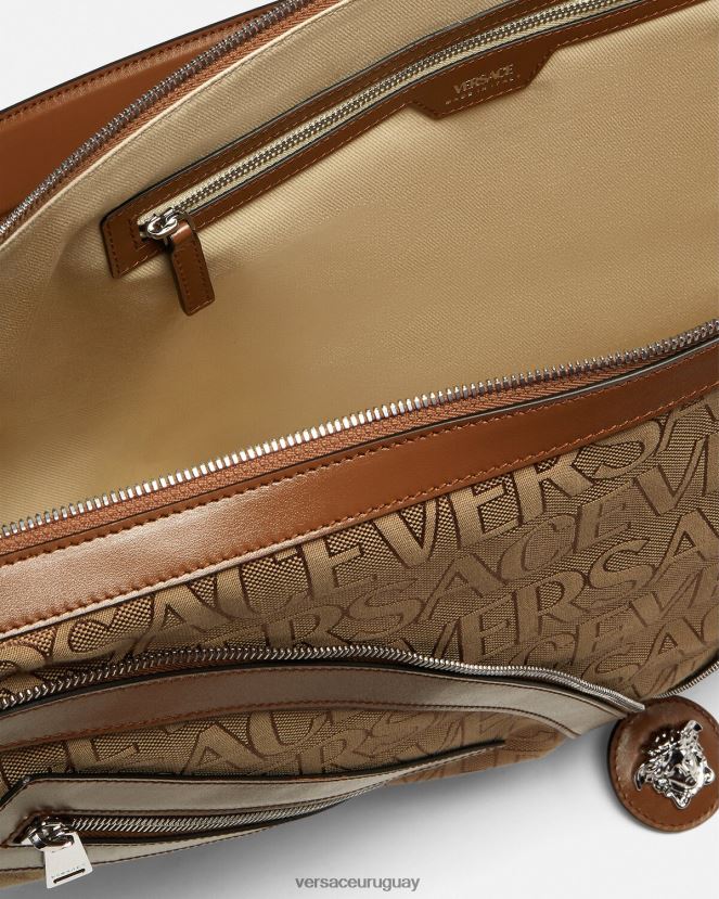 Versace bolso hobo grande con repetición en toda la prenda hombres marrón bolsas H88R0H1499