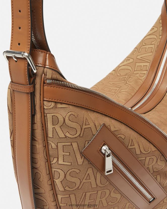 Versace bolso hobo grande con repetición en toda la prenda hombres marrón bolsas H88R0H1499
