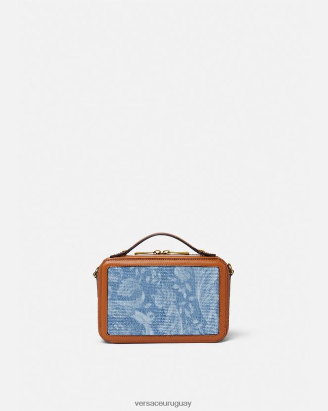 Versace bolso tipo mensajero pequeño por toda la prenda hombres azul bolsas H88R0H1494