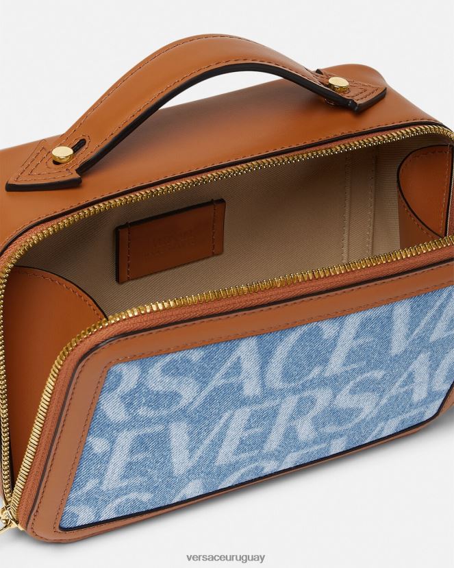 Versace bolso tipo mensajero pequeño por toda la prenda hombres azul bolsas H88R0H1494