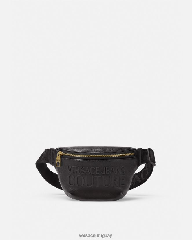 Versace riñonera con logo hombres negro bolsas H88R0H2471