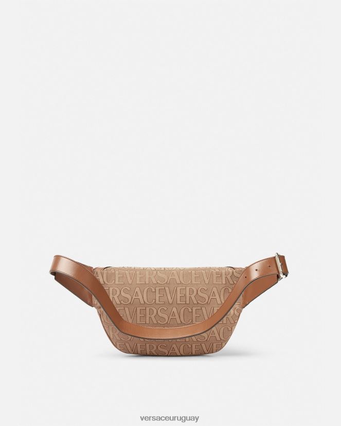 Versace riñonera estilo hobo con repetición en toda la prenda hombres marrón bolsas H88R0H1503