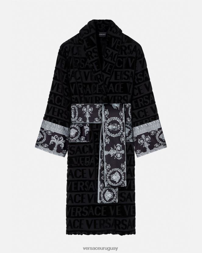 Versace albornoz de novio cristal i barroco hombres negro ropa interior y ropa de playa H88R0H1743