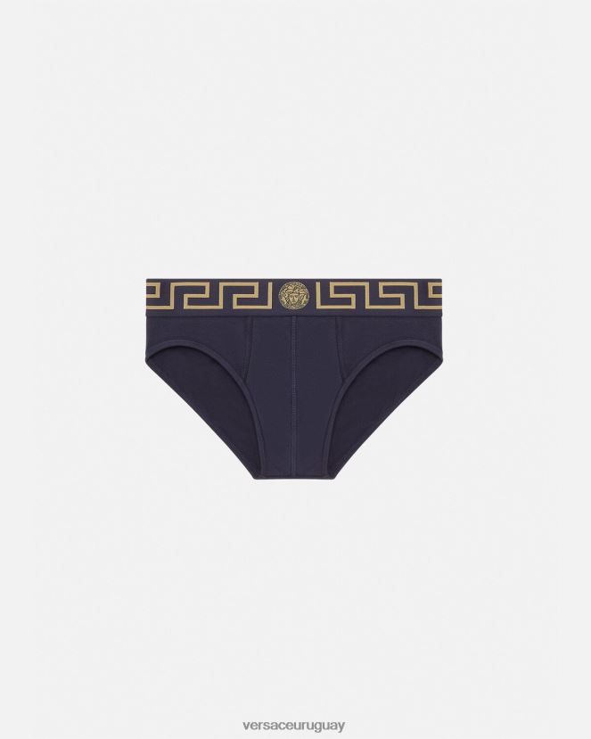 Versace calzoncillos con borde de greca hombres azul ropa interior y ropa de playa H88R0H1786