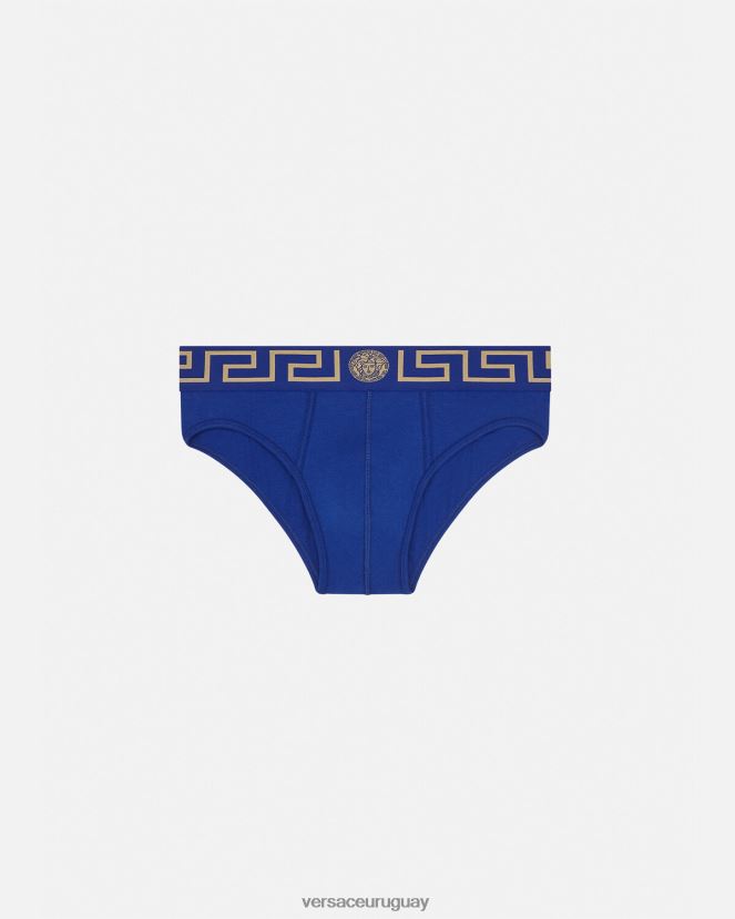 Versace calzoncillos con borde de greca hombres azul ropa interior y ropa de playa H88R0H1787