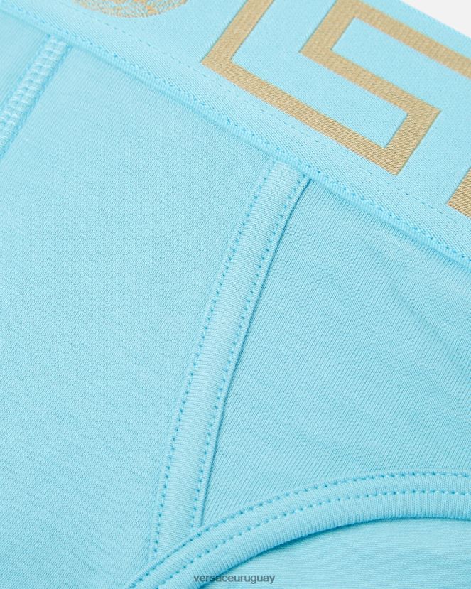 Versace calzoncillos con borde de greca hombres azul ropa interior y ropa de playa H88R0H1791