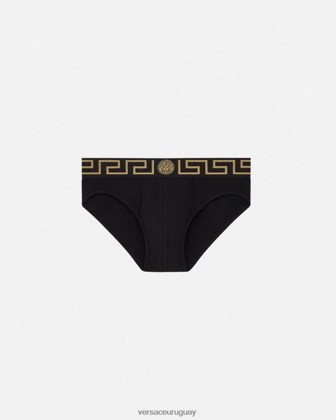 Versace calzoncillos con borde de greca hombres negro ropa interior y ropa de playa H88R0H1785