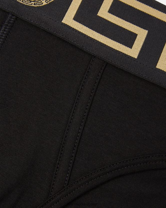 Versace calzoncillos con borde de greca hombres negro ropa interior y ropa de playa H88R0H1785