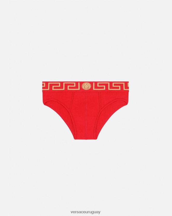 Versace calzoncillos con borde de greca hombres rojo ropa interior y ropa de playa H88R0H1788