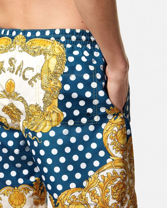 Versace bañadores con diseño barroco de conchas marinas hombres imprimir ropa interior y ropa de playa H88R0H1802