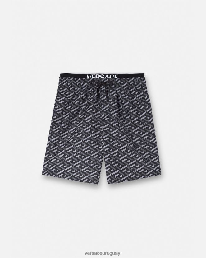 Versace bañadores la greca hombres negro y gris ropa interior y ropa de playa H88R0H1800