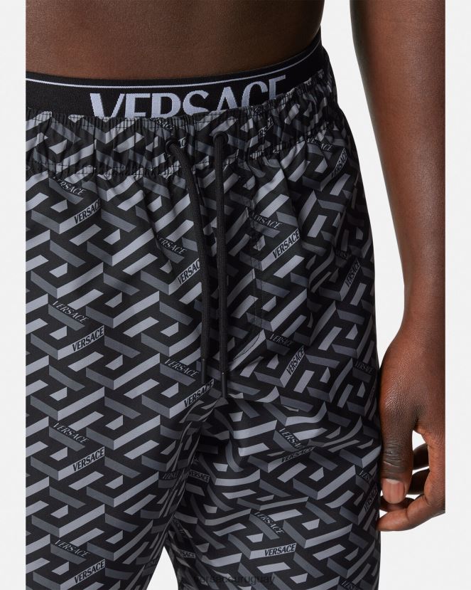 Versace bañadores la greca hombres negro y gris ropa interior y ropa de playa H88R0H1800
