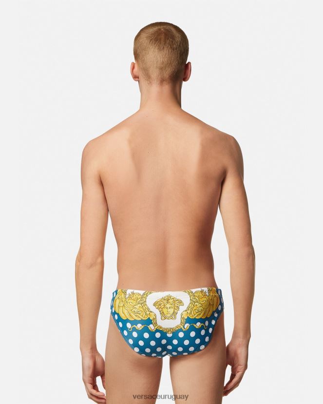 Versace calzoncillos de baño con diseño barroco de conchas marinas hombres imprimir ropa interior y ropa de playa H88R0H1801