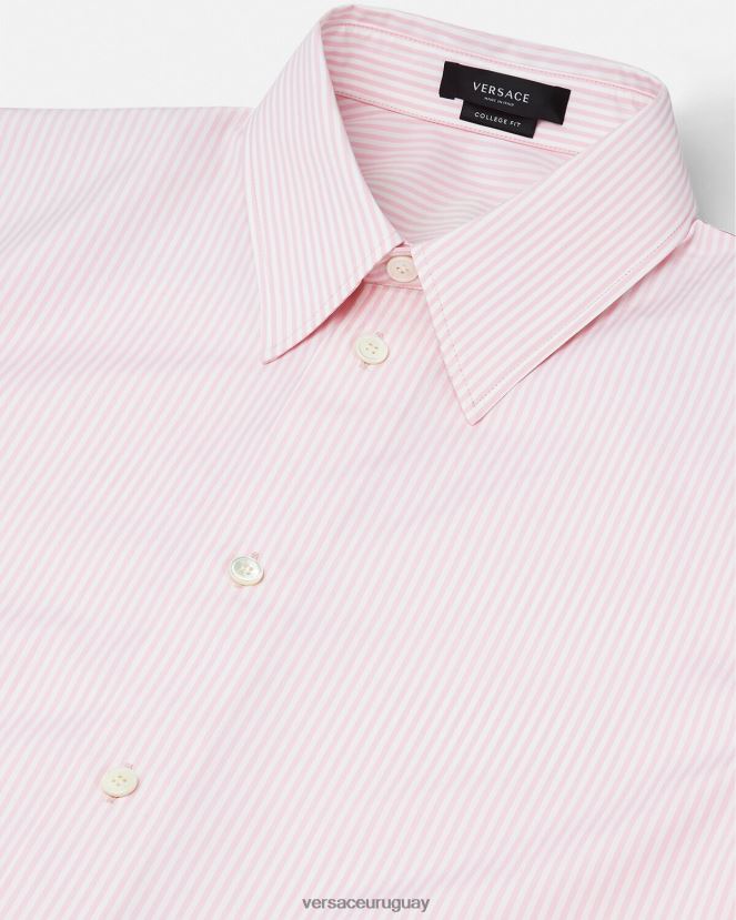Versace camisa barroca a rayas con conchas marinas hombres imprimir ropa H88R0H1294