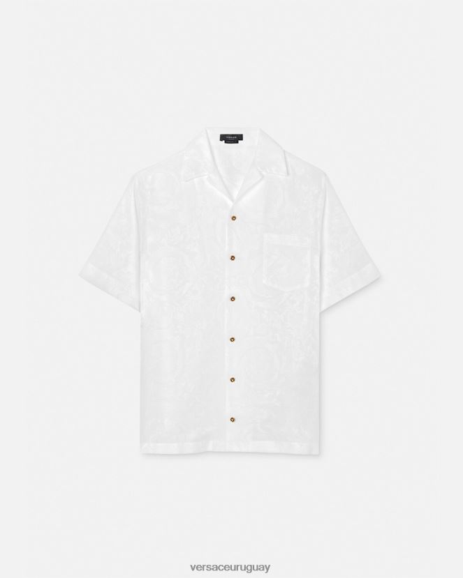 Versace camisa con silueta barroca hombres blanco ropa H88R0H1290