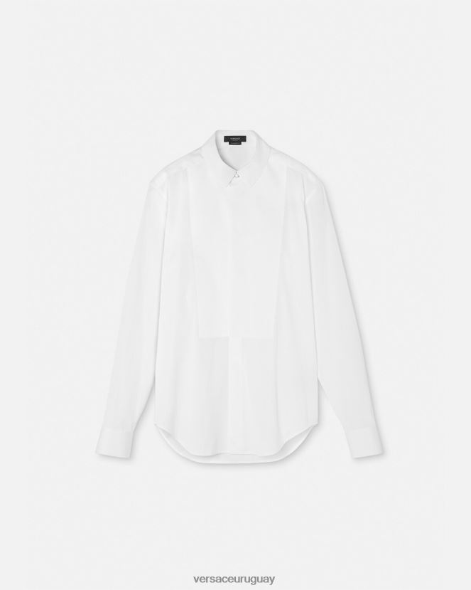 Versace camisa de esmoquin formal hombres blanco ropa H88R0H1301