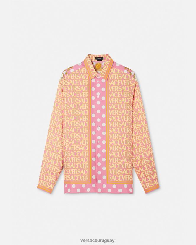Versace camisa de seda entera hombres imprimir ropa H88R0H1286