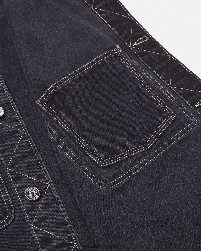Versace sobrecamisa de mezclilla con logo hombres gris ropa H88R0H1324