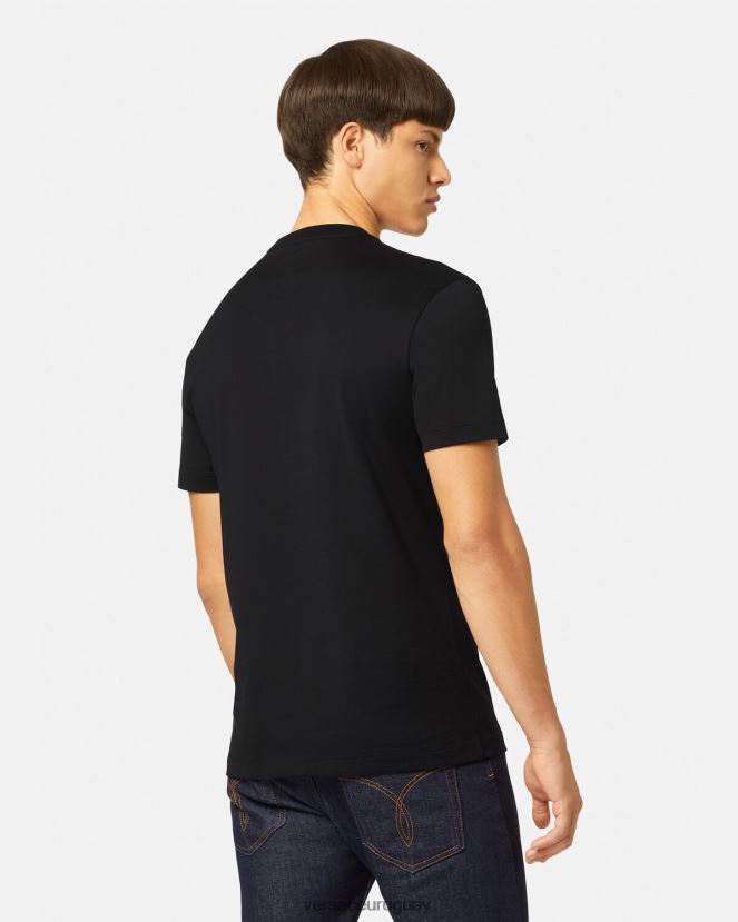 Versace camiseta con cristales de medusa hombres negro ropa H88R0H1374