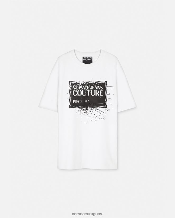 Versace camiseta con logo y número de pieza hombres blanco ropa H88R0H2392