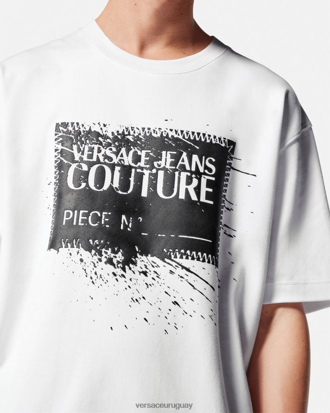 Versace camiseta con logo y número de pieza hombres blanco ropa H88R0H2392