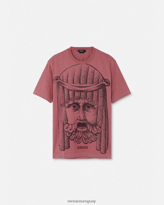 Versace camiseta la maschera hombres rosa ropa H88R0H1384