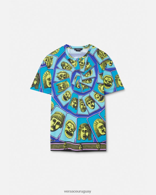 Versace camiseta le maschere hombres imprimir ropa H88R0H1381