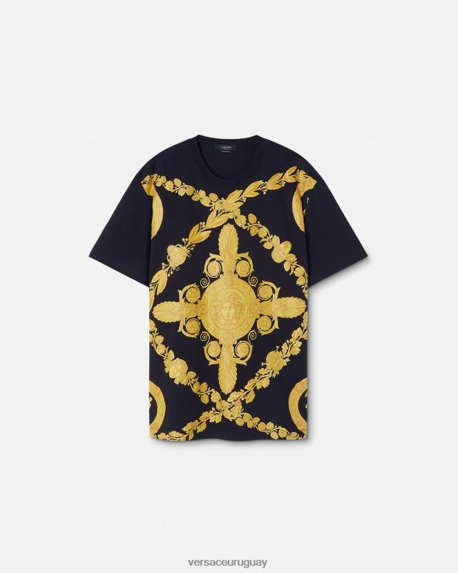 Versace camiseta maschera barroca hombres imprimir ropa H88R0H1388
