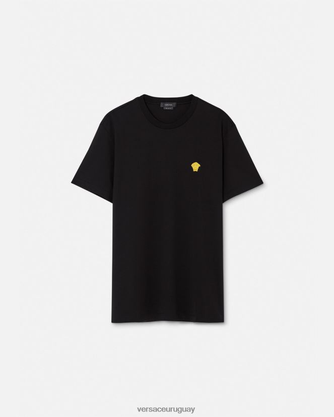Versace camiseta medusa hombres negro ropa H88R0H1370