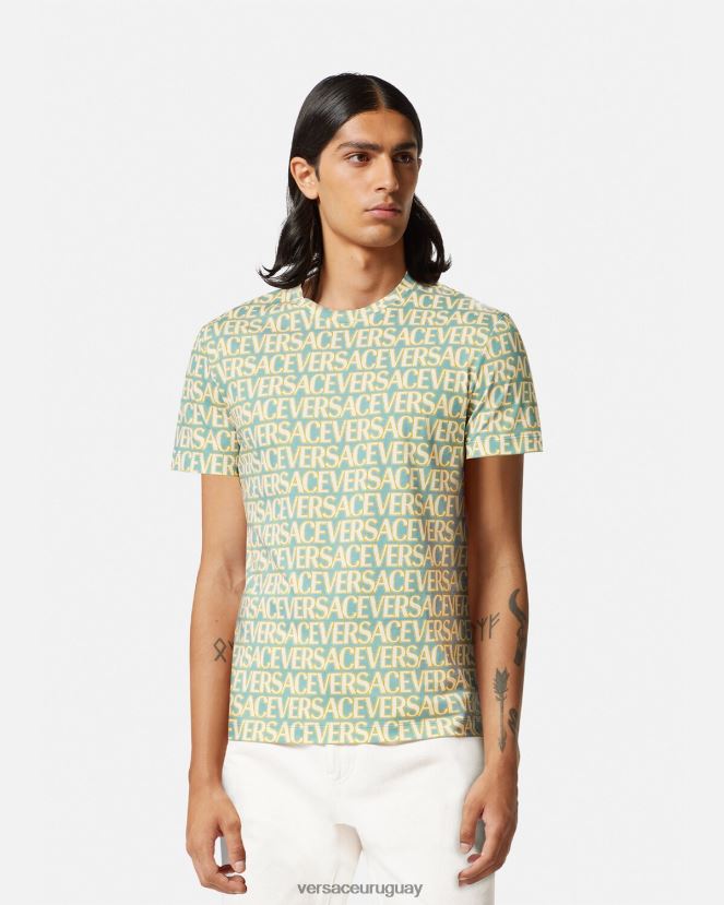 Versace camiseta por toda la prenda hombres imprimir ropa H88R0H1354