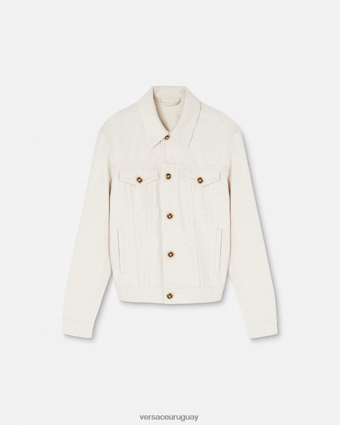 Versace chamarra vaquera con Medusa Biggie hombres blanco ropa H88R0H1222