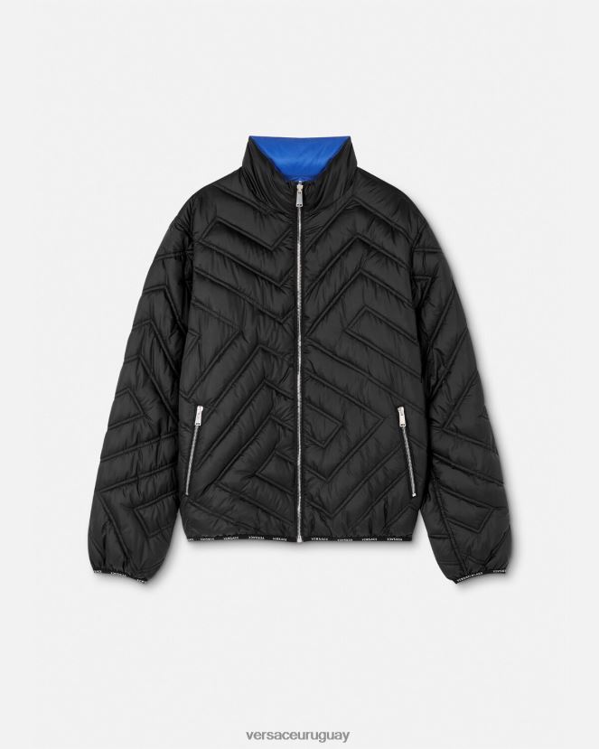 Versace chaqueta acolchada la greca hombres negro ropa H88R0H1228