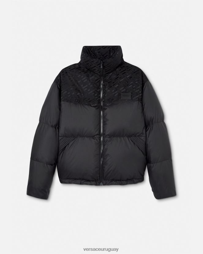 Versace chaqueta acolchada la greca hombres negro ropa H88R0H1248