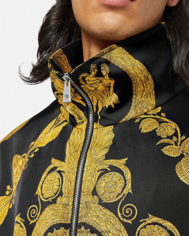 Versace chaqueta blusón barroco maschera hombres imprimir ropa H88R0H1236