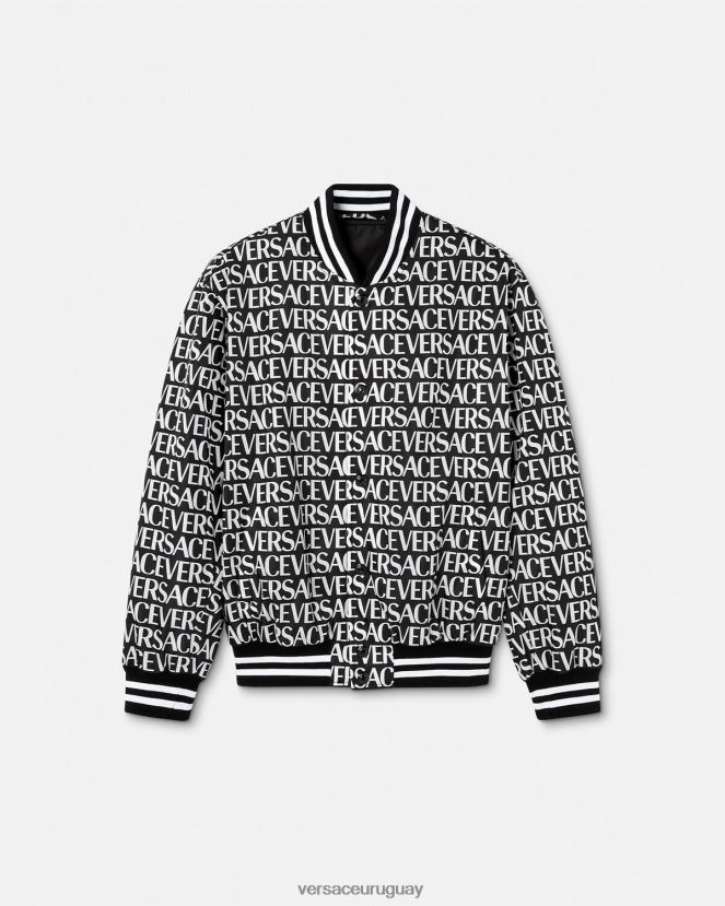 Versace chaqueta bomber integral hombres negro y estampado ropa H88R0H1238